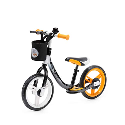 Kinderkraft Bicicleta sin Pedales SPACE, Sillín Ajustable, con Freno, Naranja