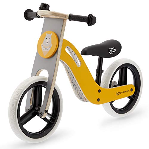 Kinderkraft Bicicleta sin Pedales UNIQ, Ultraligera, de Madera, 2+ Años, color miel
