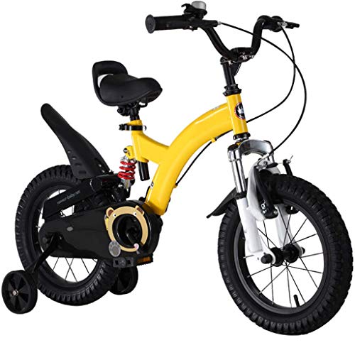 LHAHGLY Bicicleta para niños, 12 14 16 18 Pulgadas con Ruedas de Entrenamiento / niñas de niños de 3 a 9 años de Edad, y roja. ( Color : Yellow , Size : 60cm/23.6in )
