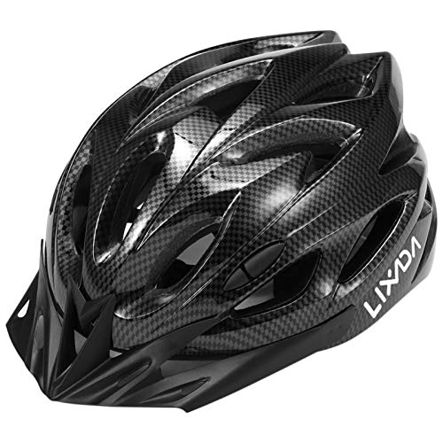 Lixada Casco de Bicicleta Ligero con Visera y Luz LED en Molde Casco para MTB Bicicleta de Carretera(Un poco pequeña）