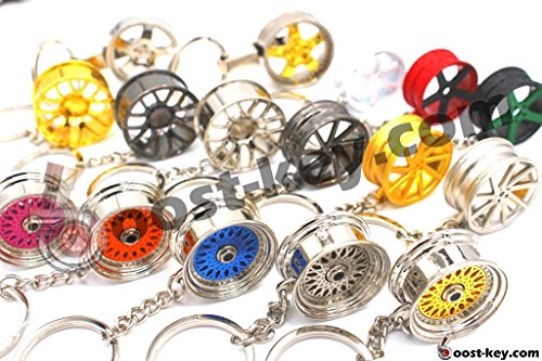 Llavero de lujo con diseño de llanta de metal BBS Vossen, color cromo, BBS CHR Black Chrom Llavero de lujo con diseño de llanta de metal BBS Vossen, color cromo, BBS CHR Black Chrom