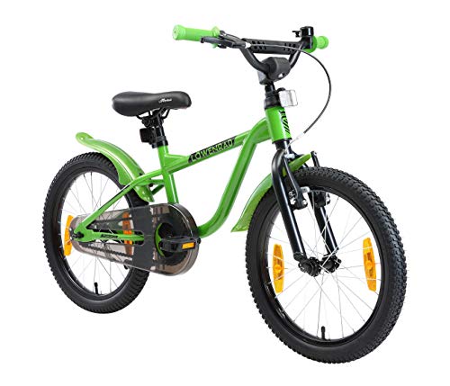 LÖWENRAD Bicicleta Infantil para niños y niñas a Partir de 5 años | Bici 18" Pulgadas con Frenos | Verde