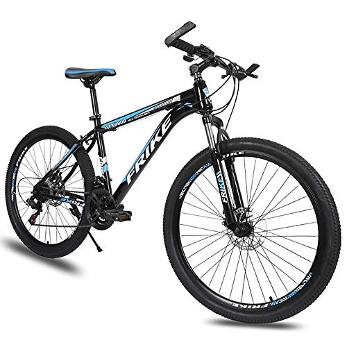 LXZH Bicicleta de Montana de 21 Velocidades Shimano, 26 Pulgadas Bici Carbono, la absorción de Choque de la Bicicleta de Doble Freno de Disco Hombres Mujeres,Azul