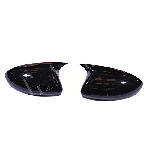 LYSHUI ABS Plástico 2 Piezas Cubiertas de Espejo Tapas Carcasa Retrovisor Negro Brillante, para Renault Clio 5 2019-2020
