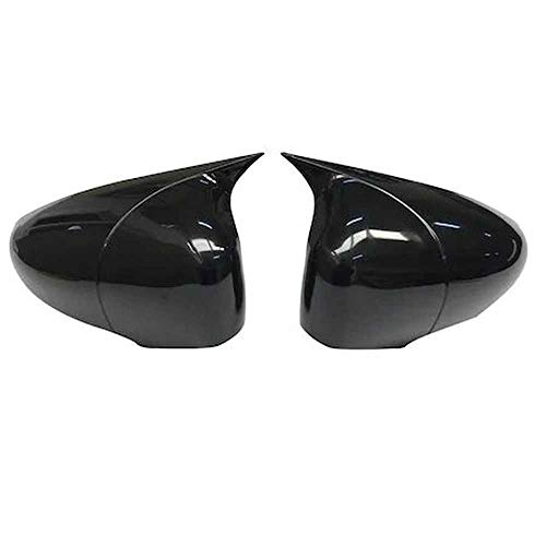 LYSHUI Plástico ABS, 2 Piezas, Cubiertas de Espejo, Tapas, Carcasa de Espejo retrovisor, Negro Brillante, para Renault Clio 4 2012-2019