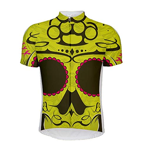 Maillot De Ciclismo Para Hombre Manga Corta,Verano Transpirable Secado Rápido Impreso Abstracto Barbudo Cráneo Bicicleta De Montaña Jersey Ciclismo Camisa, Cremallera Completa Mtb Bicicleta De Ca Maillot De Ciclismo Para Hombre Manga Corta,Verano Transpirable Secado Rápido Impreso Abstracto Barbudo Cráneo Bicicleta De Montaña Jersey Ciclismo Camisa, Cremallera Completa Mtb Bicicleta De Ca