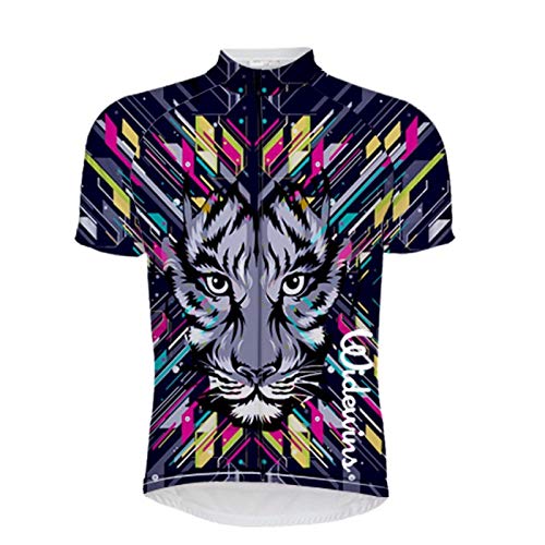 Maillot De Ciclismo Para Hombre Manga Corta,Verano Transpirable Secado Rápido Impreso Colorido Geométrico León Ciclismo De Montaña Jersey Ciclismo Camisa, Cremallera Completa Mtb Bicicleta De Ca Maillot De Ciclismo Para Hombre Manga Corta,Verano Transpirable Secado Rápido Impreso Colorido Geométrico León Ciclismo De Montaña Jersey Ciclismo Camisa, Cremallera Completa Mtb Bicicleta De Ca