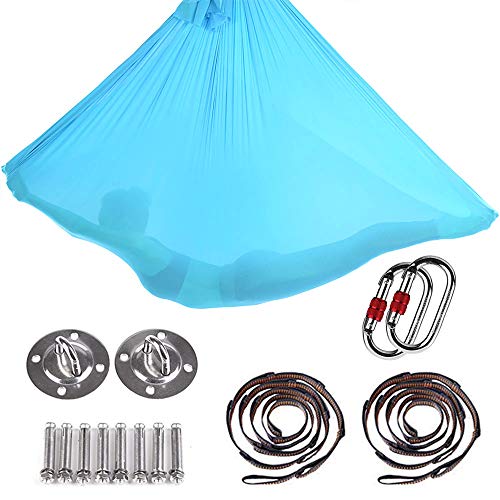 MelkTemn Juego de hamacas de Yoga aéreo, 5 m de Largo 2.8 m de Ancho Hamaca de Nylon Gimnasio Anti Gravedad Balanceo de Aire Vuelo con Carga de 500 KG para Ejercicio de inversión Gimnasia Pilates MelkTemn Juego de hamacas de Yoga aéreo, 5 m de Largo 2.8 m de Ancho Hamaca de Nylon Gimnasio Anti Gravedad Balanceo de Aire Vuelo con Carga de 500 KG para Ejercicio de inversión Gimnasia Pilates