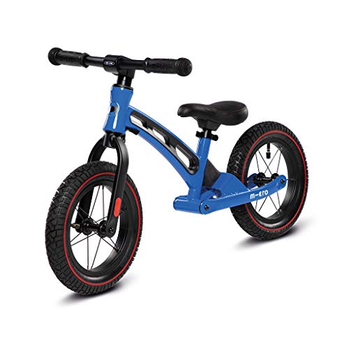 MicroClean Micro Balance Bike Deluxe Bicicleta de Paseo, Negro/Azul