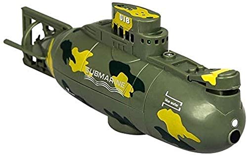 Mini Control Remoto Submarino 3.7V Barco de Juguete eléctrico Recargable Profesional A Prueba de Agua Submarino Submarino Submarino 2.4GHz Barcos rápidos de RC para niños y Adultos-Verde Fantasti