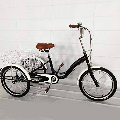 MINUS ONE Triciclo para Adultos Triciclo para Adultos de una Sola Velocidad Bicicleta de 3 Ruedas Bicicleta para Personas Mayores Bicicleta de Carga 20"