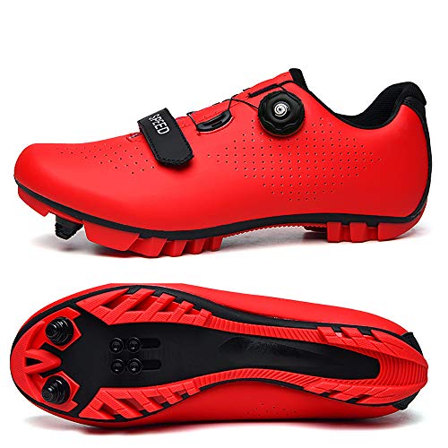 Nuevos Zapatos de Ciclismo MTB 2021 para Hombre, Zapatos de Bicicleta Deportivos al Aire Libre, Zapatos de Bicicleta de Carretera de Carreras Profesionales con autobloqueo, rojo-40 Nuevos Zapatos de Ciclismo MTB 2021 para Hombre, Zapatos de Bicicleta Deportivos al Aire Libre, Zapatos de Bicicleta de Carretera de Carreras Profesionales con autobloqueo, rojo-40