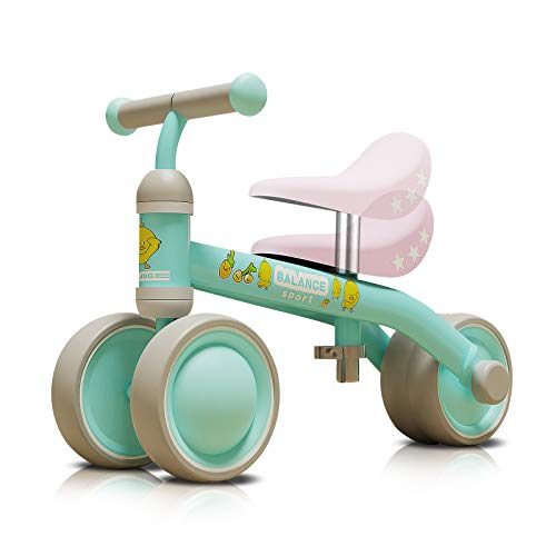 OLYSPM Bicicleta Sin Pedales para Niños 10-36 Meses,Triciclos Bebes,Correpasillos Bebes De Sillín Ajustables,Bicicleta Infantil Sin Pedales(Verde Claro)