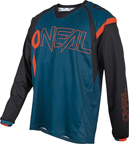 O'Neal | Maillot de Mountain Bike | MTB Mountain Bike DH Downhill FR Freeride | Tejido Transpirable, máxima Libertad de Movimiento | Element FR Jersey Hybrid | Adult | Petrol Orange | Talla XL