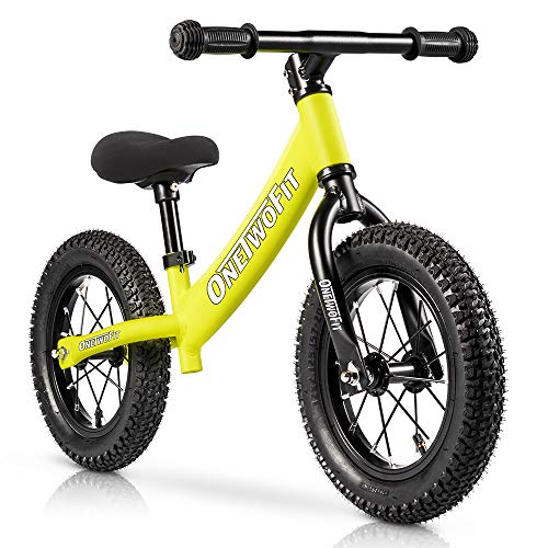 ONETWOFIT Bicicleta de equilibrio de aluminio para niños y niños, sin pedales Strider bicicleta de entrenamiento con asiento ajustable, edades de 18 meses a 5 años