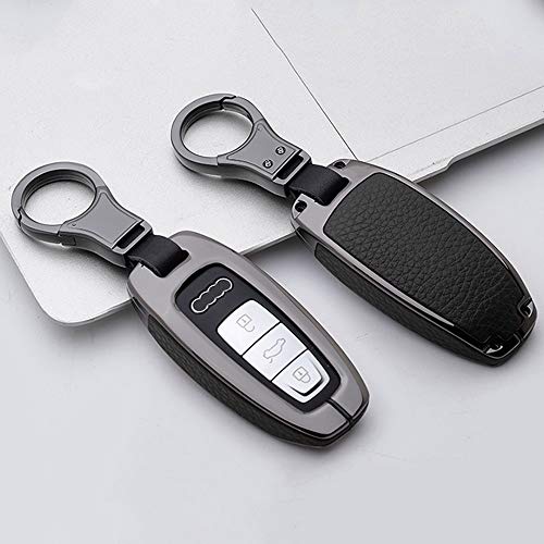 ontto Funda para llave de coche para Audi A6 A7 A8 RS6 S6 RS6 A7 Q7 Q8 A6L A8L SQ7 SQ8 2018 2019 2020, carcasa de aleación de cinc, color negro ontto Funda para llave de coche para Audi A6 A7 A8 RS6 S6 RS6 A7 Q7 Q8 A6L A8L SQ7 SQ8 2018 2019 2020, carcasa de aleación de cinc, color negro