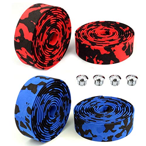 PCZFBHUI Cinta para Manillar de Bicicleta Resistente al Desgarre Camouflage Cinta de Manillar Envolturas de Manijas de Ciclismo con Tapones de Extremo de Barra para Carreras de Carretera, 2 Pares PCZFBHUI Cinta para Manillar de Bicicleta Resistente al Desgarre Camouflage Cinta de Manillar Envolturas de Manijas de Ciclismo con Tapones de Extremo de Barra para Carreras de Carretera, 2 Pares