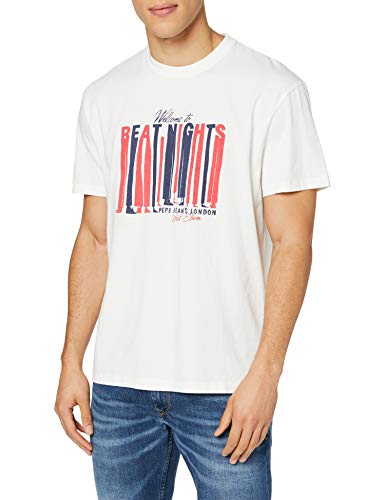 Pepe Jeans Bentley Camiseta, Marfil (Mousse 808), Talla única (Talla del Fabricante: XX-Large) para Hombre