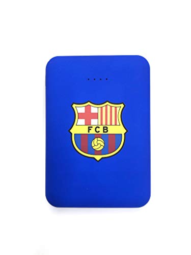 Power Bank- Bateria Externa para móvil. Producto Oficial FC Barcelona 5.000 mAh. Entrada Tipo C y micro USB. Salida USB. Tamaño pequeño y ligero.