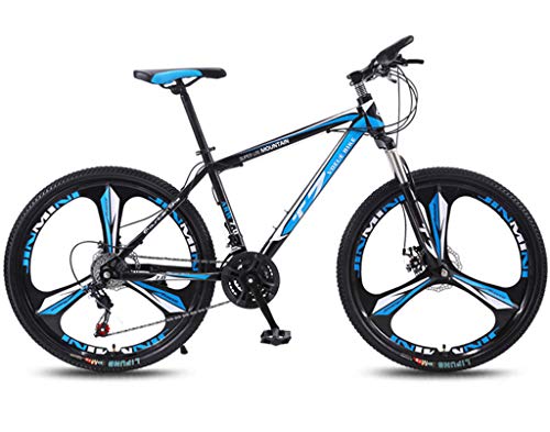 QJ Bicicleta De Montaña, 21 Velocidad con Amortiguador De Cambio De Carrera En Carretera De 24 Pulgadas Ligera Juvenil De Bicicletas,Azul