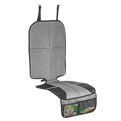 Reer 86071 TravelKid MaxiProtect - Funda para asiento infantil (con protector de respaldo y base antideslizante, compatible con todos los modelos convencionales), color gris