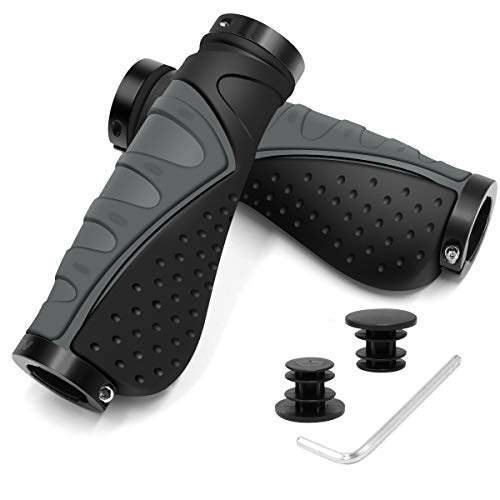 REETEE Puños para Bicicleta Antideslizante Caucho Puños Manillar Bicicleta Aluminio Doble Bloqueo de 22mm Mango para Bicicleta, Puños MTB Ergonomicos para Montaña, Bici Plegable, Scooter Puños (Gris) REETEE Puños para Bicicleta Antideslizante Caucho Puños Manillar Bicicleta Aluminio Doble Bloqueo de 22mm Mango para Bicicleta, Puños MTB Ergonomicos para Montaña, Bici Plegable, Scooter Puños (Gris)