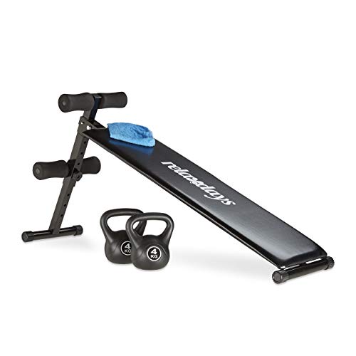 Relaxdays Banco Abdominales, Máquina Musculación, Aparato Gimnasia, 5 Niveles, Metal, 1 Ud, 63 x 33 x 135 cm, Negro Relaxdays Banco Abdominales, Máquina Musculación, Aparato Gimnasia, 5 Niveles, Metal, 1 Ud, 63 x 33 x 135 cm, Negro