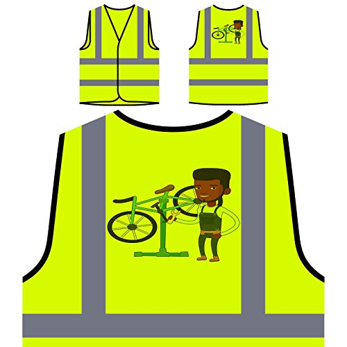 Reparaciones De Bicicletas Ingeniero Chaqueta de seguridad amarillo personalizado de alta visibilidad q461v