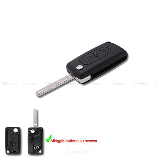 Replacement 2 button flip key fob case for Citroen C2 C3 Berlingo remote flip key by Remotefobcentre