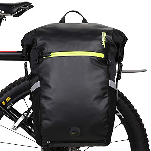 Rhinowalk 24L Bolsa Alforja Trasera para Bicicleta, Multifunción Bolsa Bicicleta para Portaequipajes Asiento Trasero para Carretera MTB Bicicleta de Montaña Moto (Negro) Rhinowalk 24L Bolsa Alforja Trasera para Bicicleta, Multifunción Bolsa Bicicleta para Portaequipajes Asiento Trasero para Carretera MTB Bicicleta de Montaña Moto (Negro)