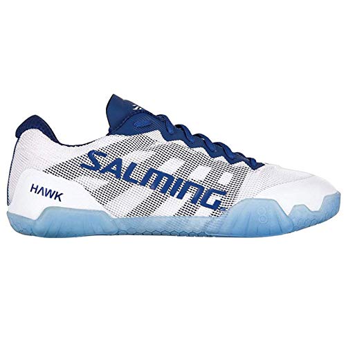 Salming Hawk - Zapatillas de balonmano para interior, color blanco y azul, color Blanco, talla 40 2/3 EU