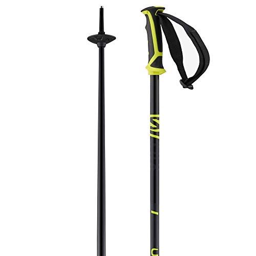 SALOMON X 08 Alpine Ski Poles, Unisex-Adult, Negro/Amarillo neón, 125 cm