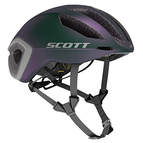 Scott Cadence Plus Triathlon 2021 Prism - Casco para bicicleta de carreras, talla M (55-59 cm), color verde y lila