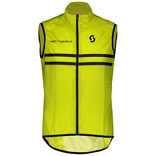 Scott RC Team 2020 - Chaleco cortavientos para bicicleta (talla M, 46/48), color amarillo y negro Scott RC Team 2020 - Chaleco cortavientos para bicicleta (talla M, 46/48), color amarillo y negro