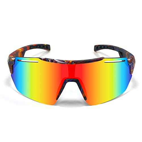 SHANMEI Gafas de Ciclismo Polarizadas Gafas de Sol Deportivas con Montura Gafas de Bicicleta Para Hombres Mujeres Gafas De Sol+UV400 Protección