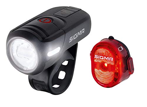 Sigma Sport - Set de Faros de Bicicleta LED Aura 45 y Nugget II | Faro Delantero y Faro Trasero con batería Que cumplen la normativa Alemana de tráfico
