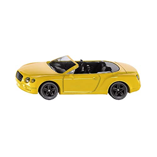 SIKU 1507, Descapotable Bentley Continental GT V8, Metal/Plástico, Amarillo, Vehículo de juguete para niños
