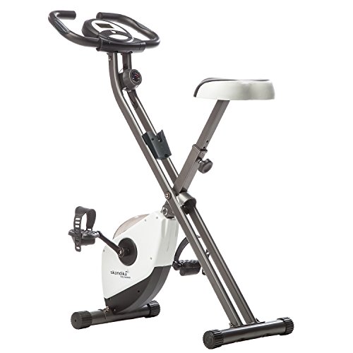 Skandika Foldaway X-1000 - Bicicleta estática fitness - 8 niveles de resistencia - máx.110 kg - plegable (blanca)