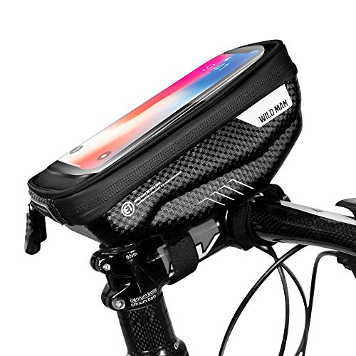 SKYSPER Bolsa Bicicleta Manillar para Ciclista Ciclismo Soporte Movil Bicicleta Bolso Tubo Impermeable con Pantalla Táctil Funda Móvil Bici para iPhone, Samsung y Otros Smartphones hasta 6,5''