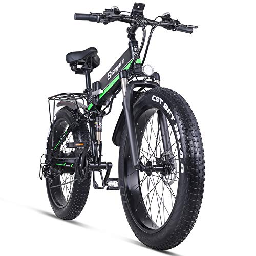 Skyzzie Bicicletas eléctricas Bicicleta de Eléctrica Montaña Plegables 26" 48V 1000W E-Bike/Bici de Ciudad/Excursión/Bicicleta de Paseo,Adulto Unisex,Shimano 21-Velocidades