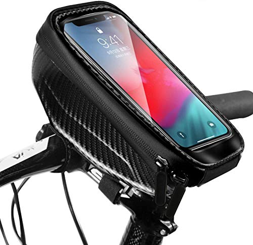 Snowpea Bolsa Manillar Bici Impermeable Bolsa Tubo Bicicleta con Pantalla Táctil Bolsa Marco Bicicleta Bolsa Movil Bici para iPhone XS MAX/XR/X/8Plus Samsung S9/S8 hasta 6,7'' Smartphone