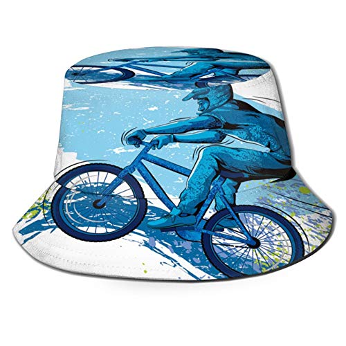 Sombrero de Pesca,BMX de Deportista Ciclismo Bicicleta Extrema Freestyle Triatlón Bicicleta Velocidad de Ciclo,Senderismo para Hombres y Mujeres al Aire Libre Sombrero de Cubo Sombrero para el Sol