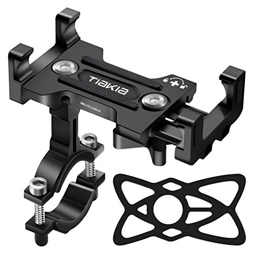 Soporte Movil Bicicleta, Tiakia Soporte Movil Moto con Rotación 360°, Soporte para Teléfono de Bicicleta de Aleación de Aluminio, Soporte Movil Bici Universal para "4,7-7,2" Smartphones, H Soporte Movil Bicicleta, Tiakia Soporte Movil Moto con Rotación 360°, Soporte para Teléfono de Bicicleta de Aleación de Aluminio, Soporte Movil Bici Universal para "4,7-7,2" Smartphones, H