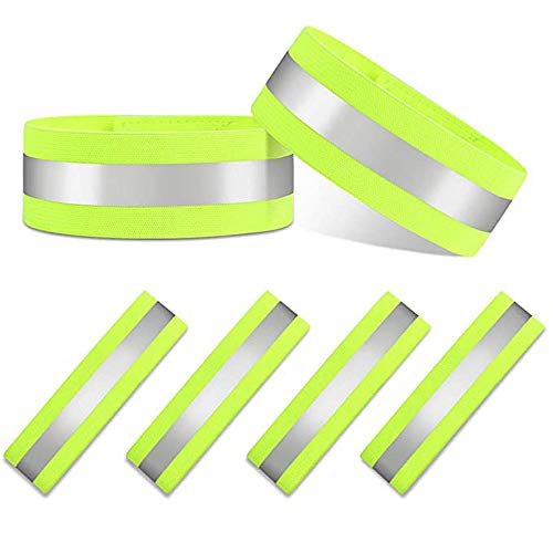 sylbx Un Conjunto de 6 Pulseras Reflectantes Brazalete Reflectante de Seguridad de Alta Visibilidad Adecuado para Corredores al Aire Libre, Correr Ciclismo Senderismo Montar en Motocicleta(Verde)