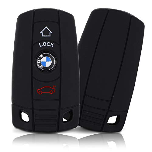 Tapa de la Llave Hecha de Silicona Premium Compatible con BMW, Funda Protectora para Llaves de Coche Cubierta para el Tipo de Clave 3BKL-b - Negro
