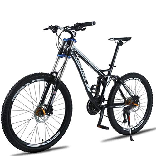Tbagem-Yjr Ciudad De Camino De La Bicicleta, De Velocidad Variable Bicicleta De Montaña De Doble Suspensión del Mens 26 Pulgadas (Color : Black, Size : 24 Speed)