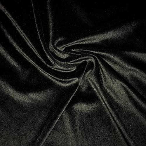 Tela de terciopelo, felpa de lujo, tela suave lavable, material de corte y confección, 92% poliéster, 8% elastano, (se vende por metro) negro Tela de terciopelo, felpa de lujo, tela suave lavable, material de corte y confección, 92% poliéster, 8% elastano, (se vende por metro) negro