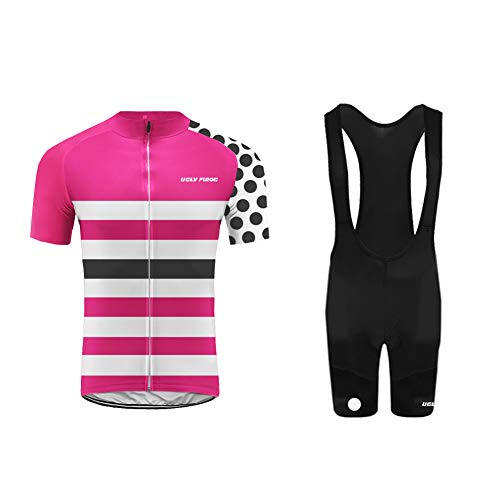 Uglyfrog Ropa Conjunto Traje Equipacion MTB Ciclismo Hombre Verano con 3D Acolchado De Gel, Maillot Ciclismo + Pantalon/Culote Bicicleta para MTB Ciclista Bici FAX19DT01