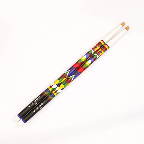Vikory - Baquetas de batería de alta gama de colores en Hickory - Modelo Alebrije Vikory - Baquetas de batería de alta gama de colores en Hickory - Modelo Alebrije