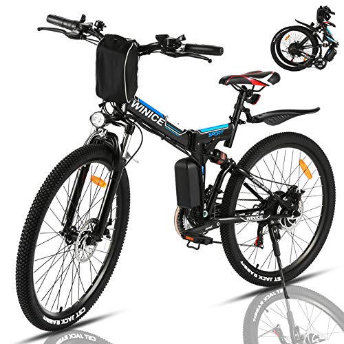 VIVI Bicicleta Electrica Plegable 350W Bicicleta Eléctrica Montaña, Bicicleta Montaña Adulto Bicicleta Electrica Plegable 26", Batería de 8 Ah, 32 km/h Velocidad MÁX (Azul-350W) VIVI Bicicleta Electrica Plegable 350W Bicicleta Eléctrica Montaña, Bicicleta Montaña Adulto Bicicleta Electrica Plegable 26", Batería de 8 Ah, 32 km/h Velocidad MÁX (Azul-350W)